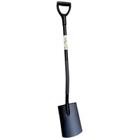 Buri Ergonomic Flachspaten mit D-Stiel schwarz Gärtnerspaten Gartenspaten Grabespaten