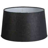 QAZQA Leinen Lampenschirm schwarz 35 cm,
