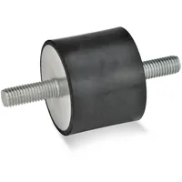 Ganter norm Ganter Normelemente GN 351-60-40-M10-SS-55 351-60-40-M10-SS-55-Gummipuffer, schwarz, Gewinde: