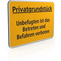  Hinweisschilder Grundbesitzkennzeichnungen - Privatgrundstück Unbefugten ist das Betreten