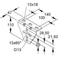 Niedax Anschlußwinkel AWG 110/140