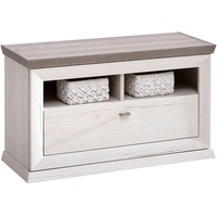 Hom'in Hom`in GARDEROBENBANK, Grau, Weiß, Metall, 1 Schubladen, 85.2x50.5x38.5