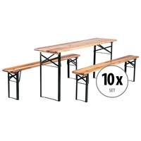 Stagecaptain Hirschgarten Bierzeltgarnitur177 cm Natur 10x Set