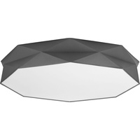 Licht-Erlebnisse Deckenleuchte Modern Schwarz Stoff Achteck Prima 6xE27 Wohnzimmer