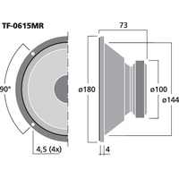 Monacor TF0615MR Basslautsprecher 100 Watt 8 Ohm