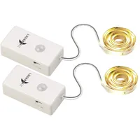 Lunartec 2er-Set Indoor-LED-Streifen, 30 LEDs, PIR, Batterie: 600lm, 100