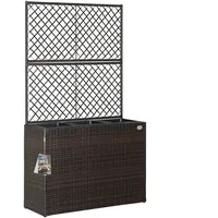 CASARIA Blumenkasten mit Rankgitter Braun