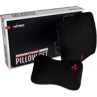 Nitro Concepts Memory Foam Kissen-Set, Zubehör Gaming Möbel, Schwarz,