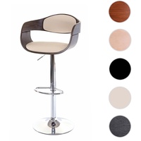 Mendler Barhocker HWC-A47, Barstuhl, Holz Bugholz Retro-Design grau, Kunstleder