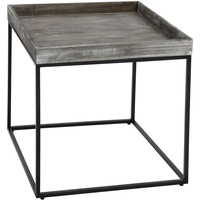 Mendler Beistelltisch HWC-K71, Kaffeetisch Couchtisch Tisch, Paulownia-Holz Metall 60x60x60cm