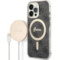 GUESS Zestaw GUBPP13LH4EACSK Case+ Charger iPhone 13 Pro czarny/black