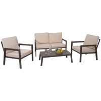 Mendler Garnitur HWC-L64, Gartenlounge Gartengarnitur Lounge-Set Sitzgruppe Sofa, Metall