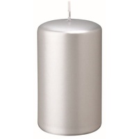 Stumpenkerzen Silber 6 x Ø 4 cm, 12 Stück