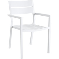 Brafab Gartenstuhl stapelbar Delia Aluminium Weiß
