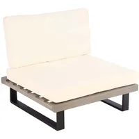 Mendler Lounge-Sessel HWC-H54, Garten-Sessel, Spun Poly Akazie Holz MVG-zertifiziert