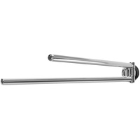 Fackelmann VISION, zweiarmiger Handtuchhalter, Handtuchreling (Farbe: Silber), Menge: 1