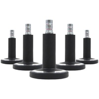 HJH Office 619043 Bodengleiter STATO-M, Stift 11mm Schwarz/Chrom robuste
