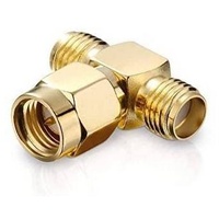 Conecto SMA-Adapter, T-Stück, 1x SMA-Stecker mit Pin auf 2X