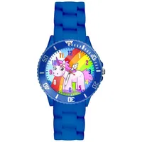 Taffstyle Kinder Ambanduhr Bunte Kinder Armbanduhr Silikon Einhorn Uhr