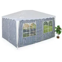 Relaxdays Seitenteile für 3x4m Pavillon 2 Stück Blau/Weiß 4