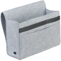 Relaxdays elaxdays Betttasche, zum Einhängen, 6 Fächer, 4 Klettverschlüsse,