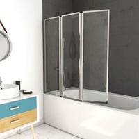 Marwell Triple Chrome Duschwand für Badewanne 125 x 143