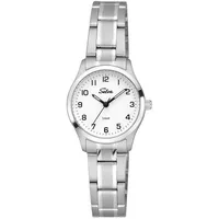 Selva SELVA Quarz-Armbanduhr mit Edelstahlband Zifferblatt weiß Ø 27mm