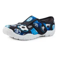 Ladeheid Kinder Hausschuhe LARW005 (Marineblau/Weiß/Bälle, 25 EU) - Blau