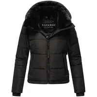 Navahoo Damen Winterjacke Steppjacke mit Abnehmbarer Kapuze und Kunstfellkragen