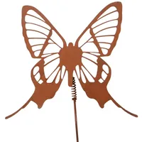 UNUS Gartenstecker Rost Schmetterling mit Wackelfeder in Braun |