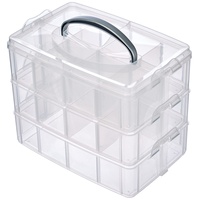 Rayher Sortierbox Aufbewahrung mit Griff,Transparent, groß, ‎23.1 x 18.5