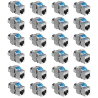 Kwmobile 24x Keystone Modul für CAT 8 Kabel -