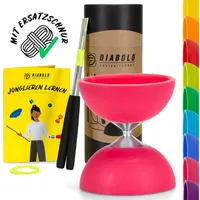 Diabolo Freizeitsport Jonglier-Set Basic (pink) - Diabolo mit Aluminium-Handsticks,