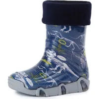 Ladeheid Kinder Mädchen Jungen Gummistiefel gefüttert Swk 27 (Dunkelblau