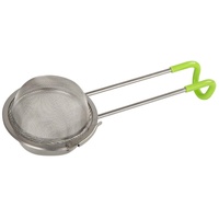 Fackelmann Tee Sieb mit Bügel, Edelstahl, silber/grün
