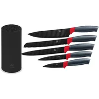 King 6tlg. Messerset CARBON RED LINE inkl. Messerblock