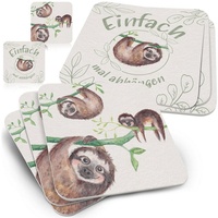 Funke & brand Faultier Bierdeckel - Eckig Einfach Mal