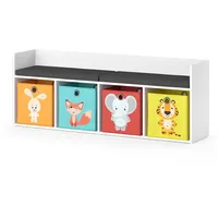 Vicco Sitzbank Kinderzimmerbank Kinderregal Luigi Weiß 142x53 cm modern