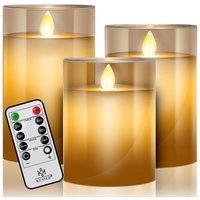 Kesser KESSER® LED Kerzen 3er Set Flammenlose Kerze mit