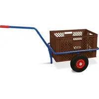 BRB-Lagertechnik Handwagen mit Kunststoffkorb 600x400x320 mm, braun, Tragkraft 200