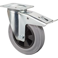 BS Rollen Lenkr m. Festst.100mm KUFelgeBlaugr.Reifen