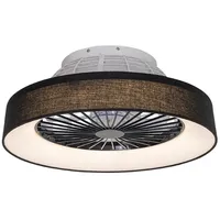 QAZQA Deckenventilator schwarz 47cm inkl. led Dimmbar mit Fernbedienung