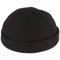 Bullani randloses Docker Cap aus 100% Leinen – Schwarz