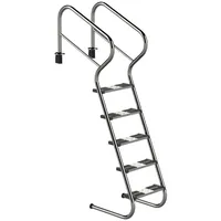 Ideal Edelstahl Eichenwald Poolleiter Modell 53 Treppenleiter mit Sicherheitsstufe