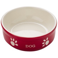 Nobby Hunde Keramiknapf DOG, rot / beige 13,5 X
