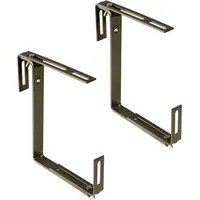 Xclou 343100 Blumenkastenhalterung ohne Bohren, Haken und Halter, Dunkelbraun,