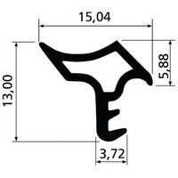 Ellen Stahlzargendichtung K2378 W-PVC grau DIY Progr.,L 5mtr