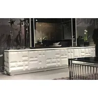 Casa Padrino Luxus TV Schrank Weiß / Silber 270