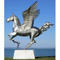 Casa Padrino Luxus Gartendeko Skulptur Pegasus Pferd mit Sockel