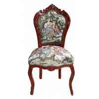 Casa Padrino Barock Esszimmer Stuhl ohne Armlehne Gobelin "Love